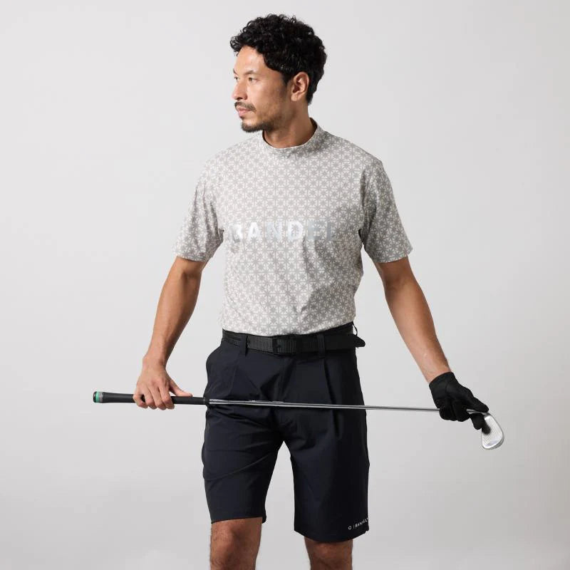 BANDEL BICOLOR CREST ALLOVER S/S MOCK NECK SHIRTS