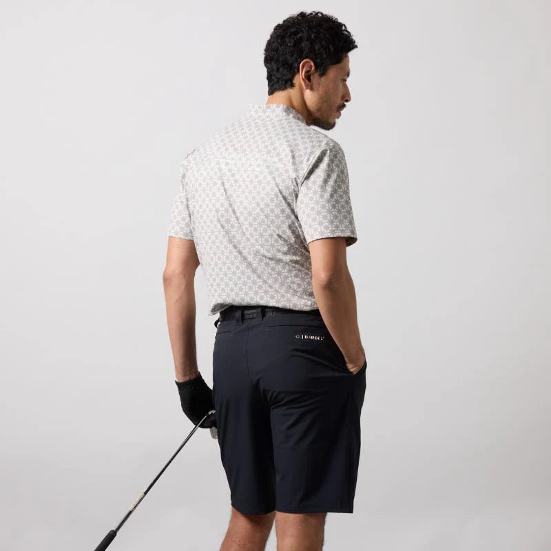 BANDEL BICOLOR CREST ALLOVER S/S MOCK NECK SHIRTS