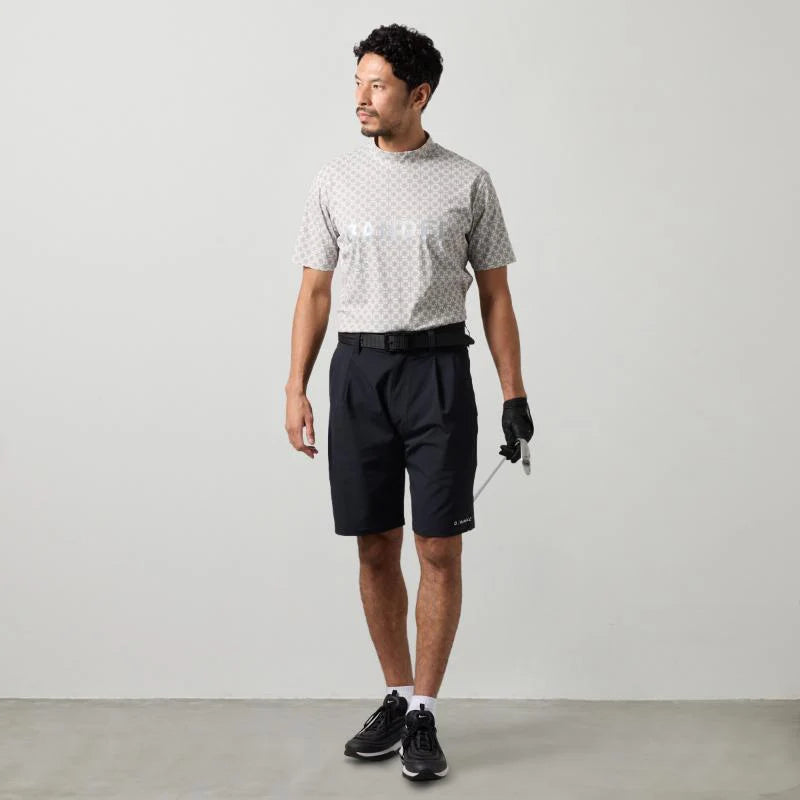 BANDEL BICOLOR CREST ALLOVER S/S MOCK NECK SHIRTS