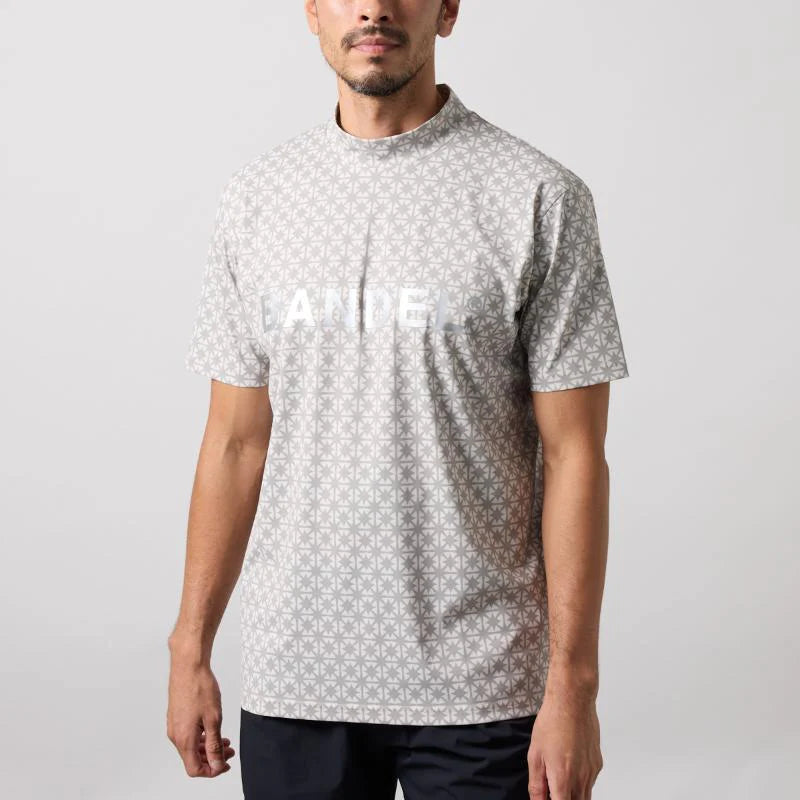 BANDEL BICOLOR CREST ALLOVER S/S MOCK NECK SHIRTS