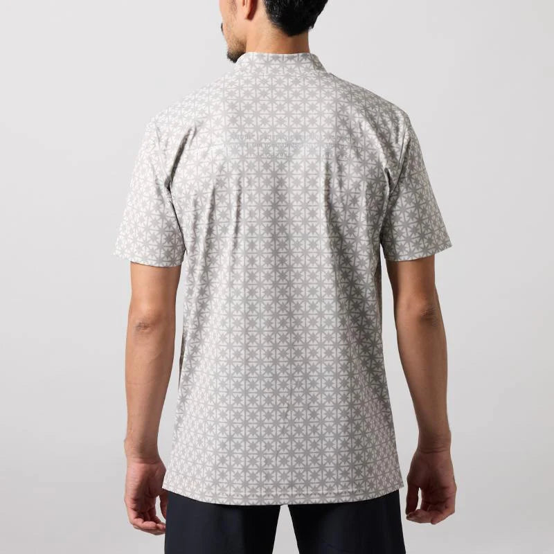 BANDEL BICOLOR CREST ALLOVER S/S MOCK NECK SHIRTS