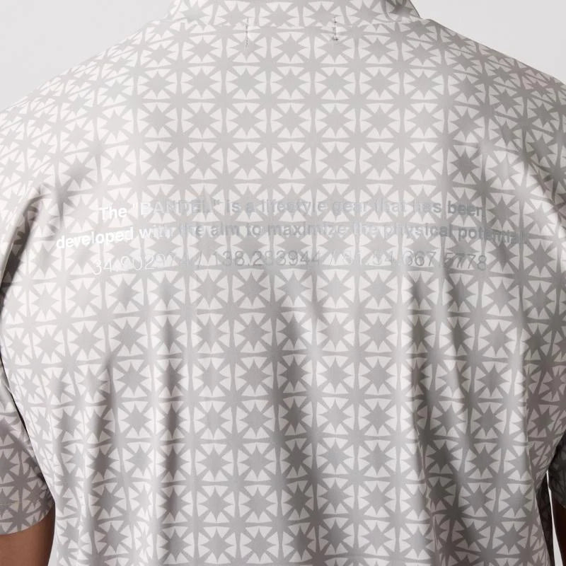 BANDEL BICOLOR CREST ALLOVER S/S MOCK NECK SHIRTS