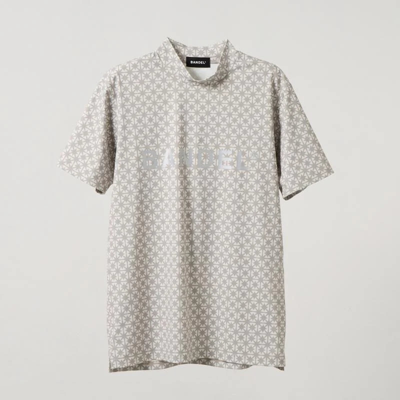 BANDEL BICOLOR CREST ALLOVER S/S MOCK NECK SHIRTS