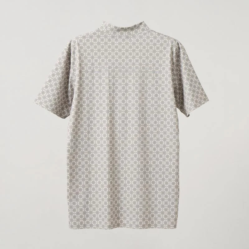 BANDEL BICOLOR CREST ALLOVER S/S MOCK NECK SHIRTS