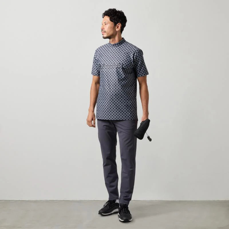 BANDEL BICOLOR CREST ALLOVER S/S MOCK NECK SHIRTS