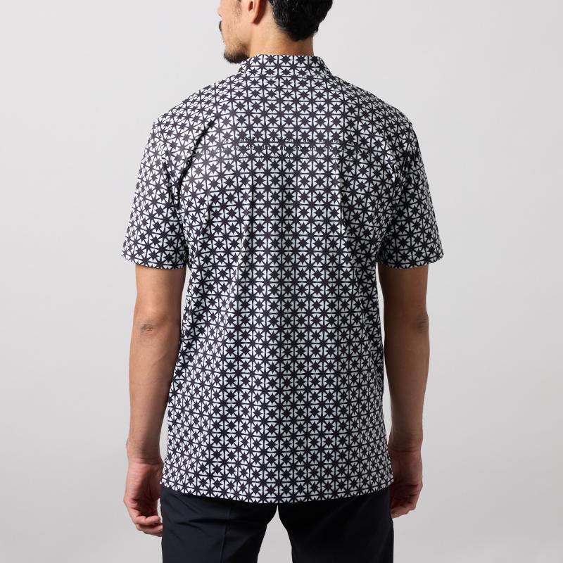 BANDEL BICOLOR CREST ALLOVER S/S MOCK NECK SHIRTS