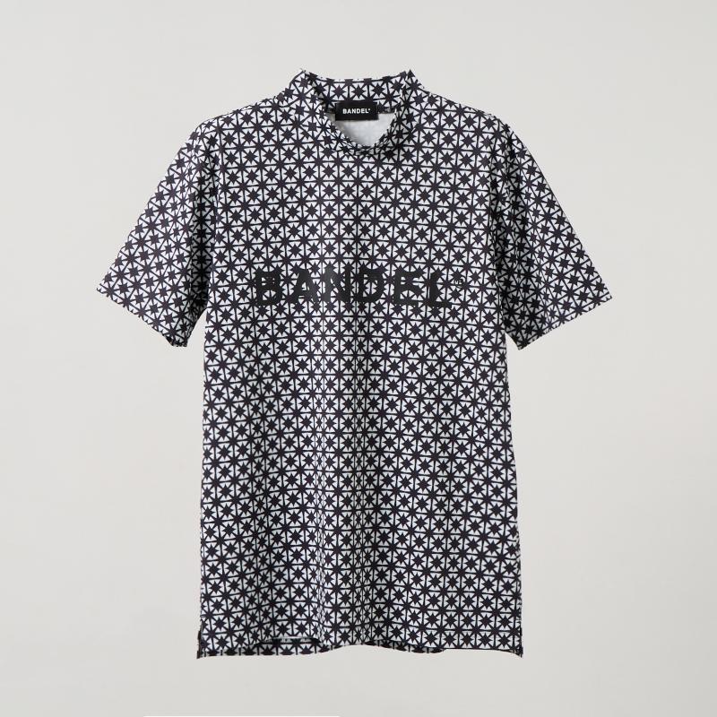 BANDEL BICOLOR CREST ALLOVER S/S MOCK NECK SHIRTS