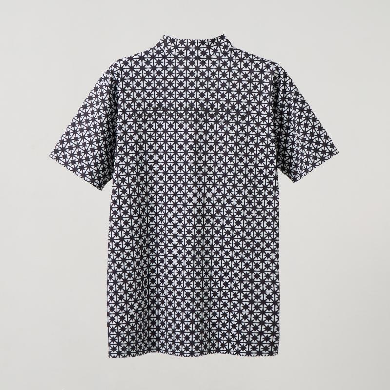 BANDEL BICOLOR CREST ALLOVER S/S MOCK NECK SHIRTS
