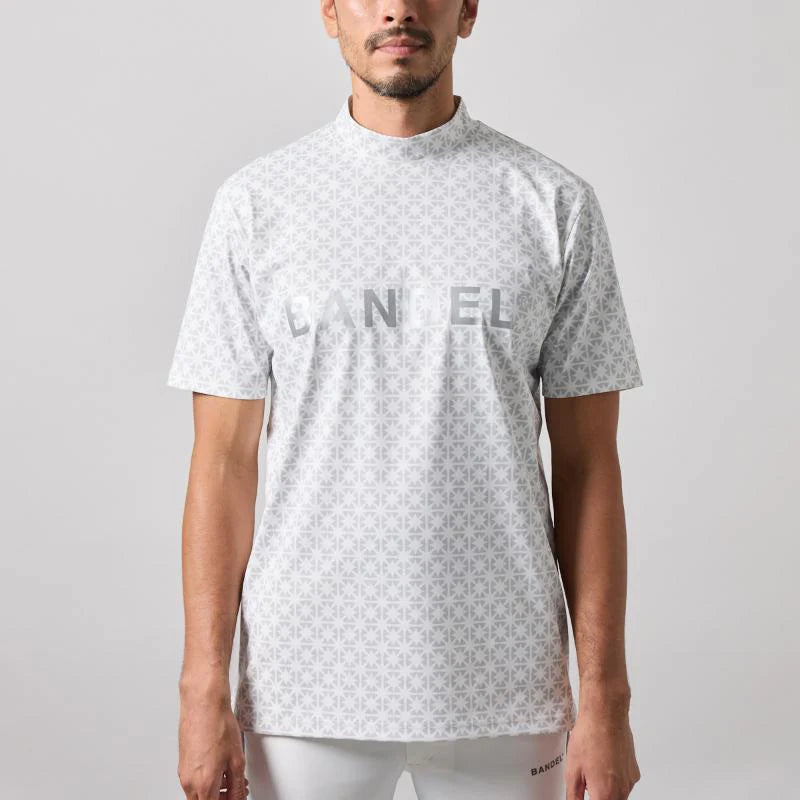 BANDEL BICOLOR CREST ALLOVER S/S MOCK NECK SHIRTS