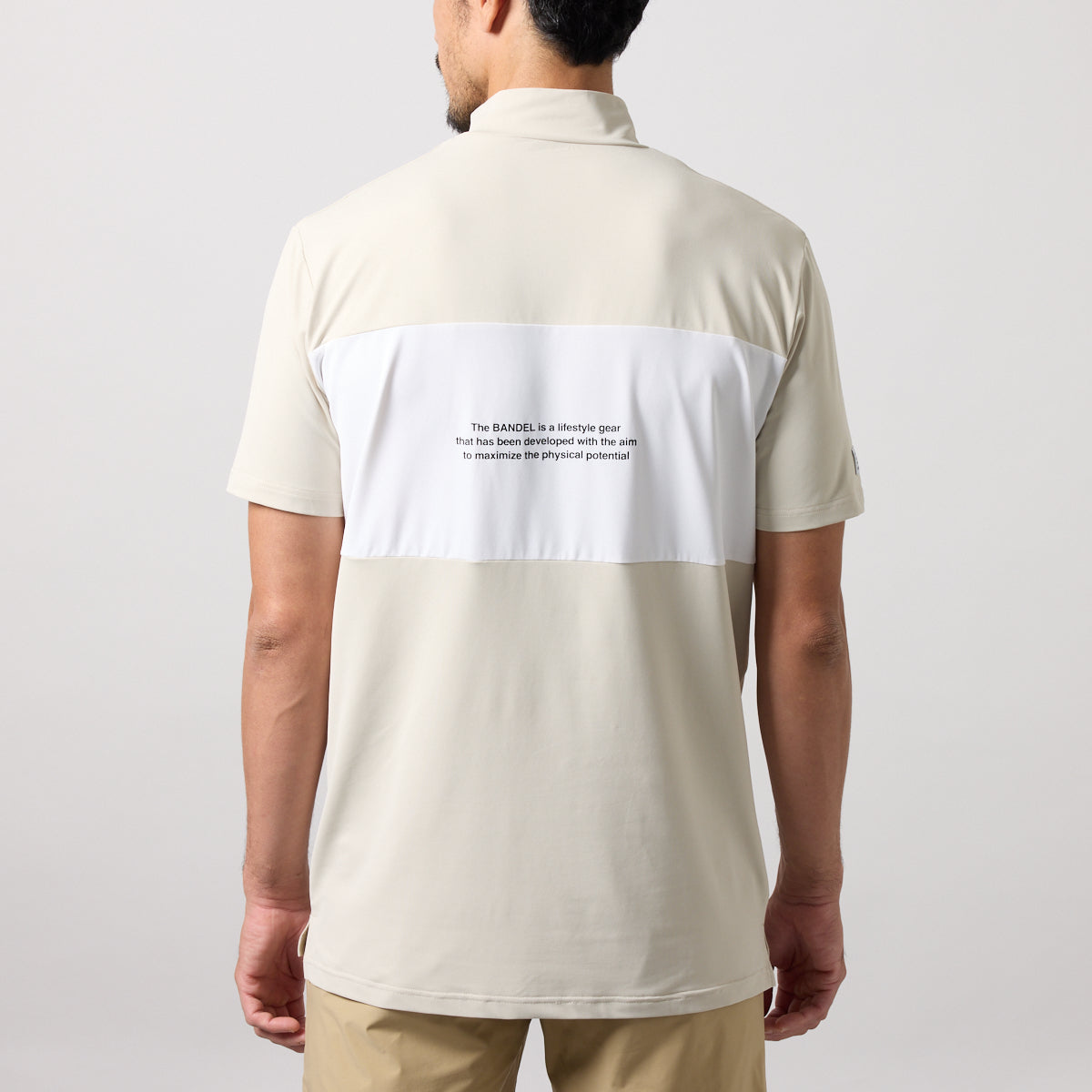 BANDEL GOLF BICOLOR PATERN S/S MOCK NECK SHIRTS