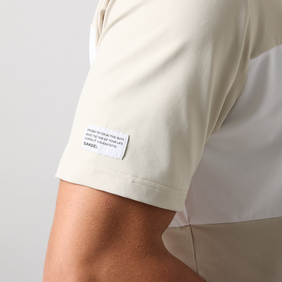 BANDEL GOLF BICOLOR PATERN S/S MOCK NECK SHIRTS