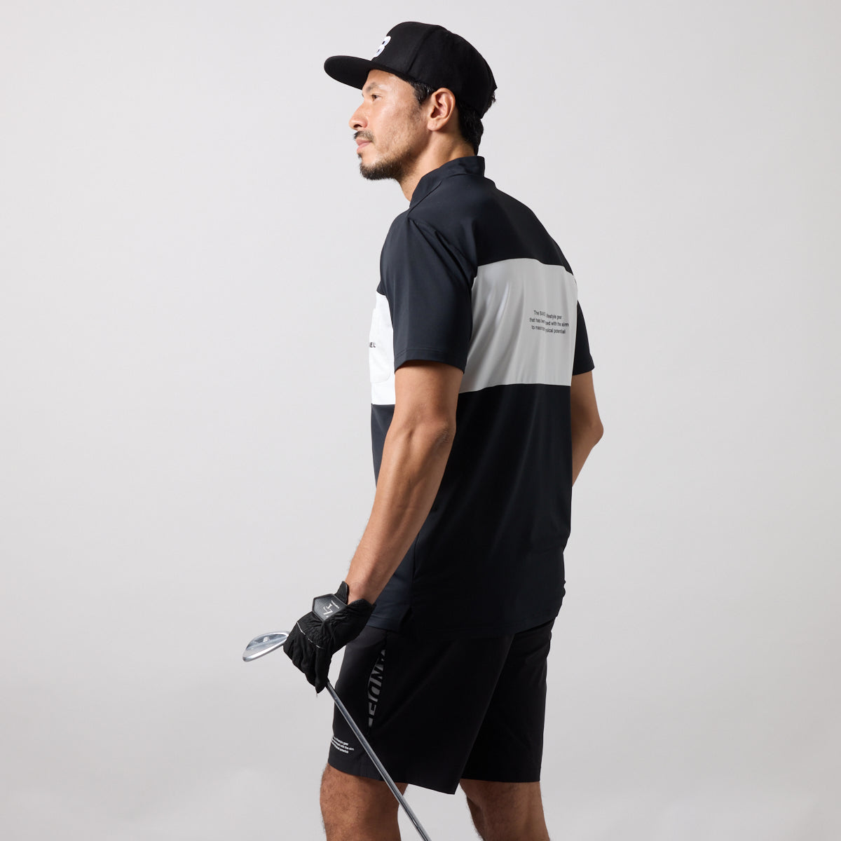 BANDEL GOLF BICOLOR PATERN S/S MOCK NECK SHIRTS