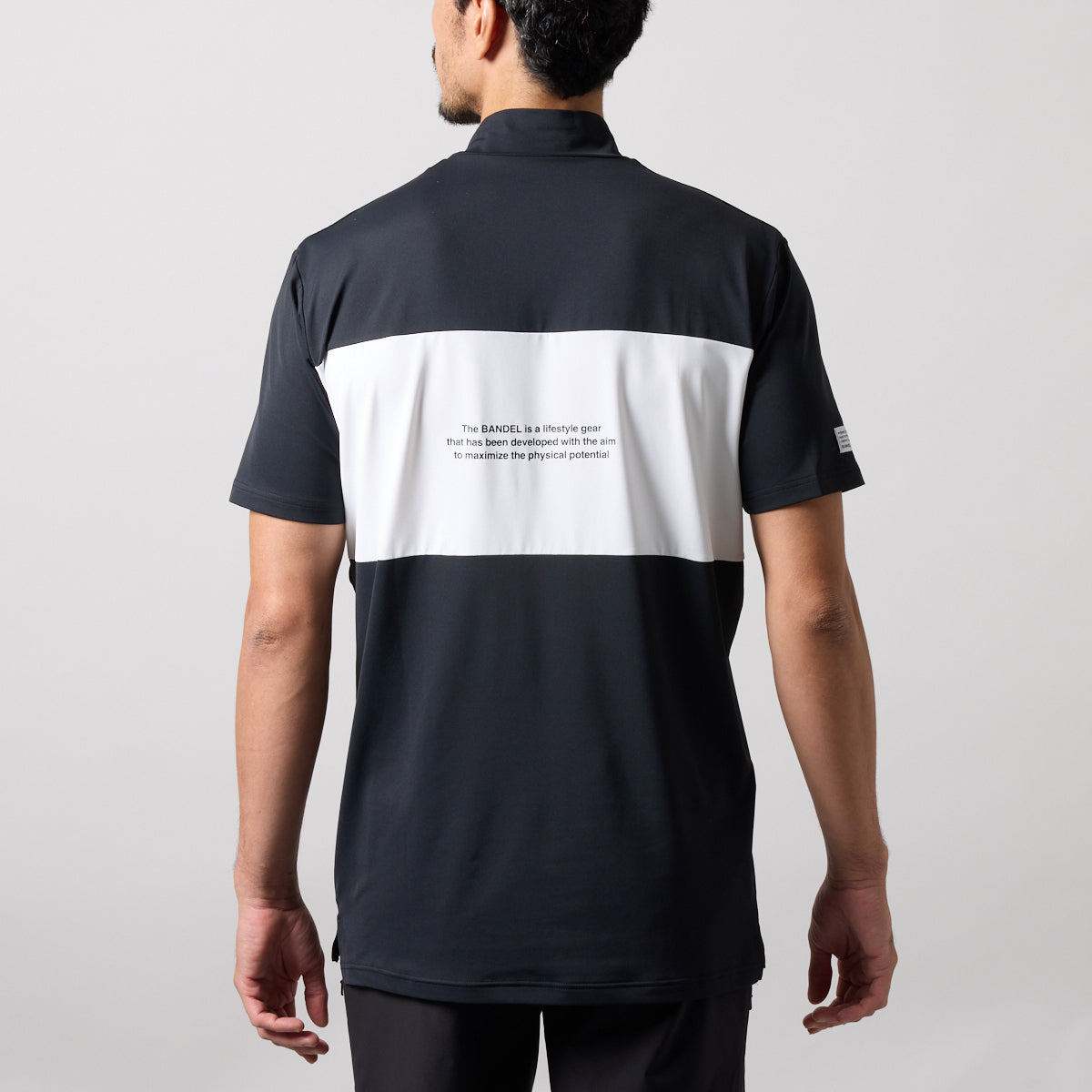 BANDEL GOLF BICOLOR PATERN S/S MOCK NECK SHIRTS