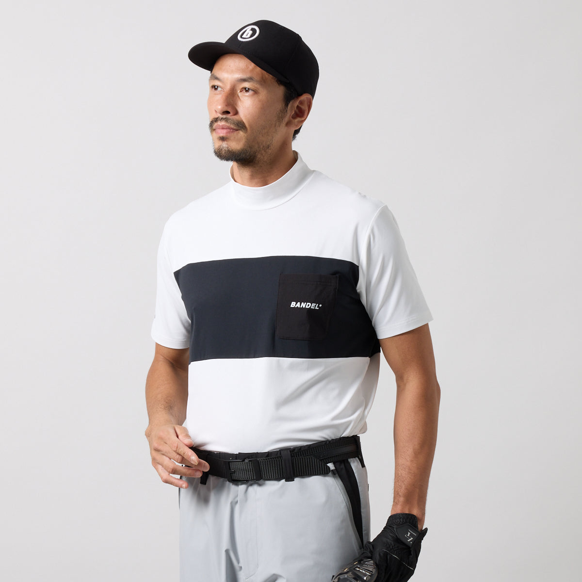 BANDEL GOLF BICOLOR PATERN S/S MOCK NECK SHIRTS
