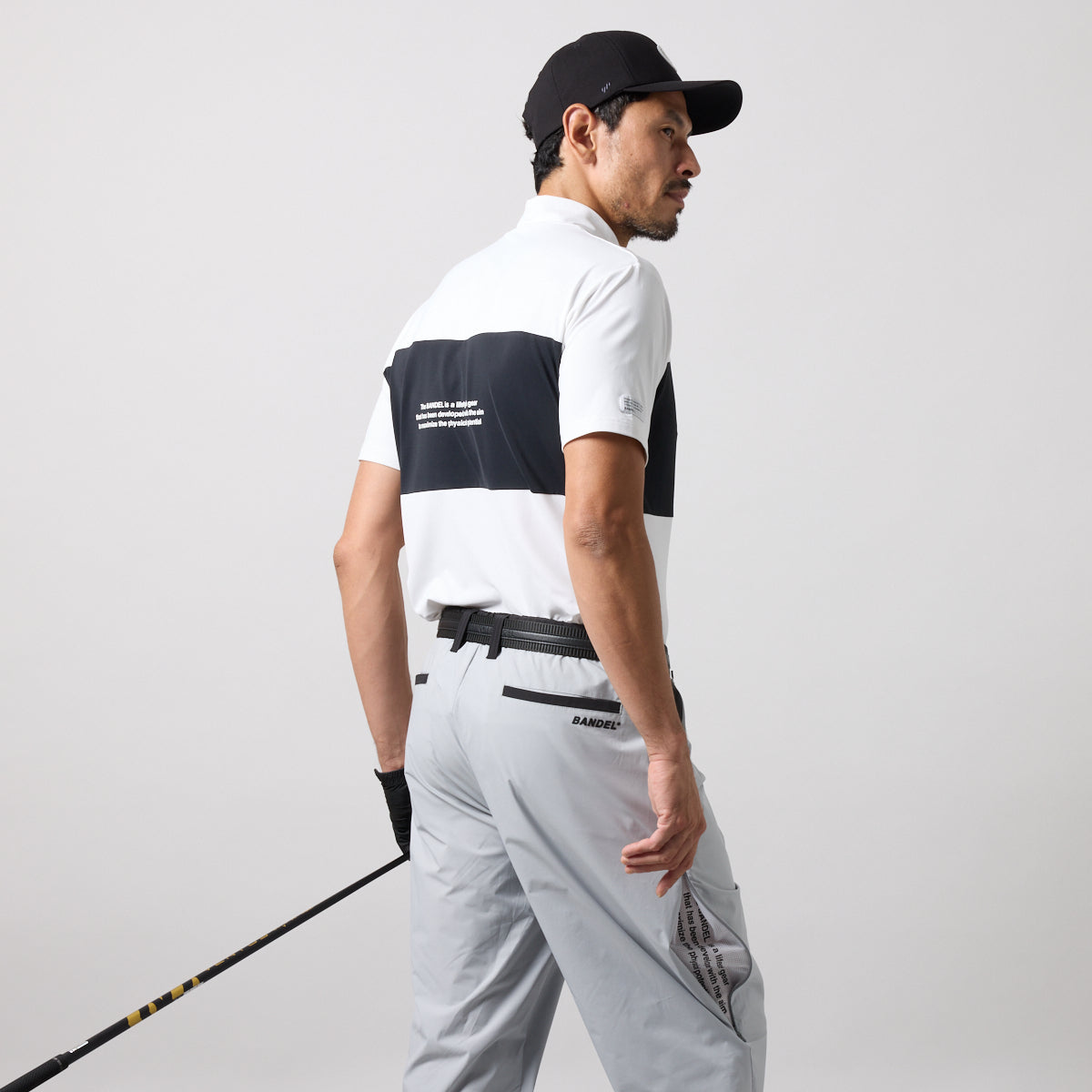 BANDEL GOLF BICOLOR PATERN S/S MOCK NECK SHIRTS