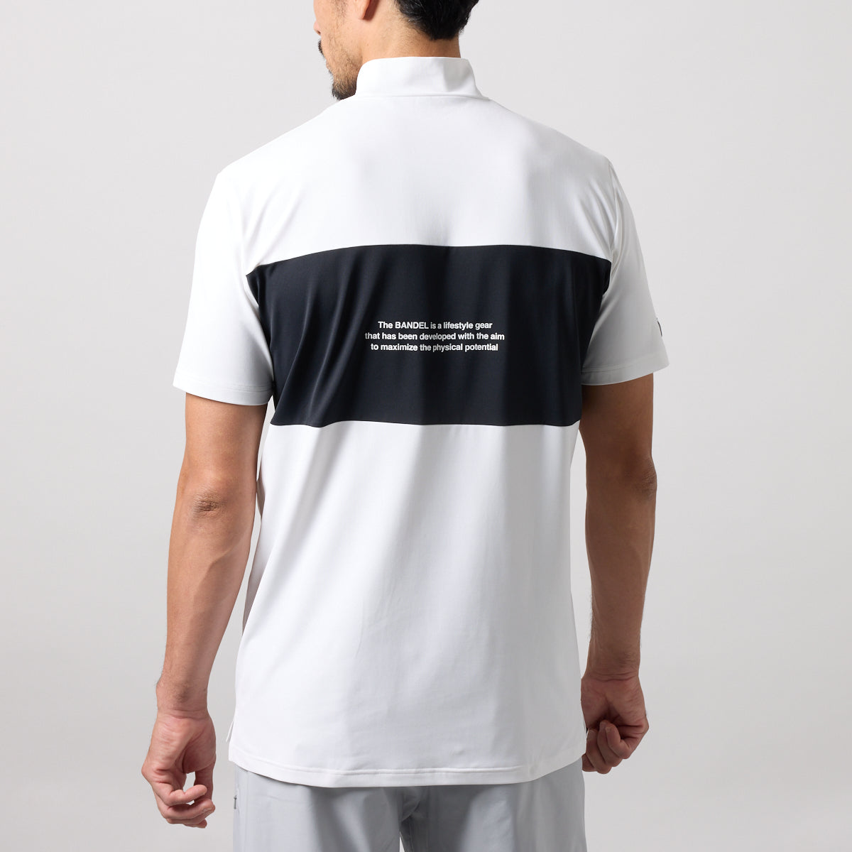 BANDEL GOLF BICOLOR PATERN S/S MOCK NECK SHIRTS