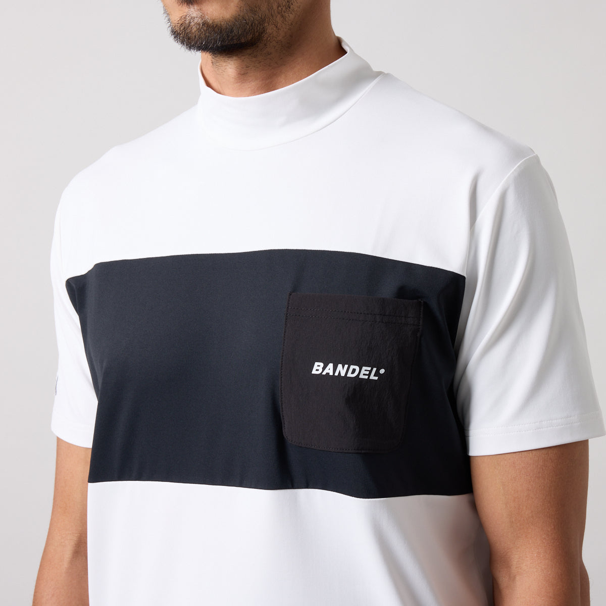 BANDEL GOLF BICOLOR PATERN S/S MOCK NECK SHIRTS