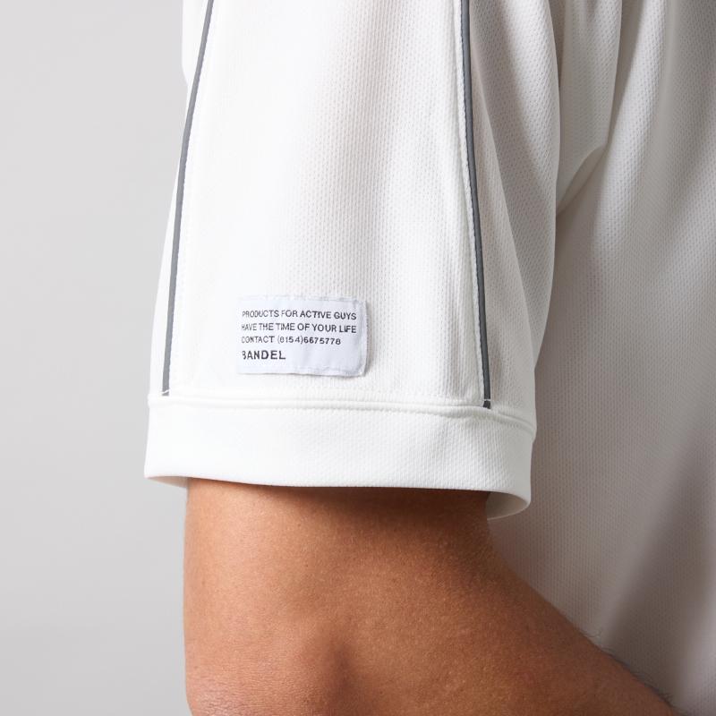 BANDEL PIPING REFLECTOR S/S MOCK NECK SHIRTS