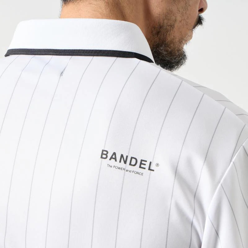 BANDEL GOLF ピンストライプポロシャツ WHITE
