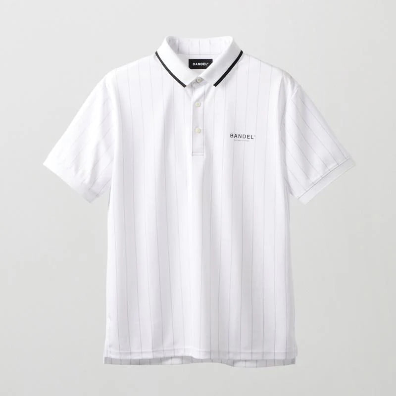 BANDEL GOLF ピンストライプポロシャツ WHITE