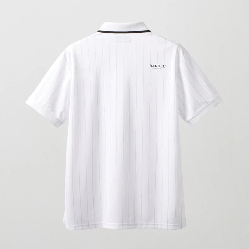 BANDEL GOLF ピンストライプポロシャツ WHITE