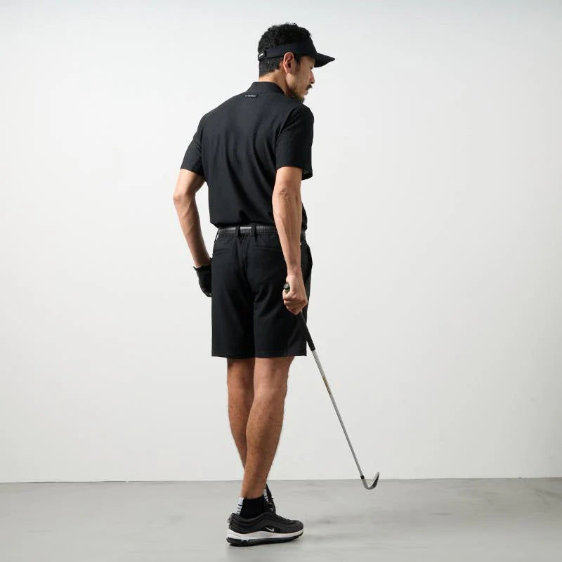 BANDEL GOLF ドライワッフルスウィッチモックネック BLACK
