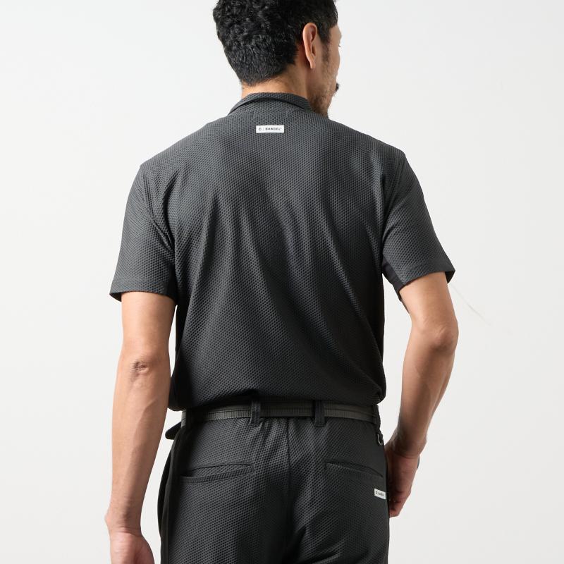 BANDEL GOLF ドライワッフルスウィッチモックネック CHARCOAL GRAY