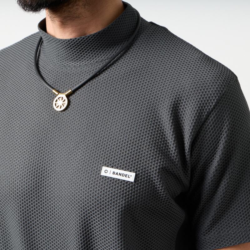 BANDEL GOLF ドライワッフルスウィッチモックネック CHARCOAL GRAY