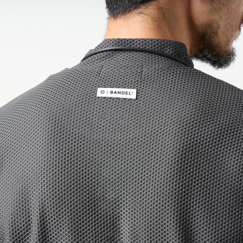 BANDEL GOLF ドライワッフルスウィッチモックネック CHARCOAL GRAY