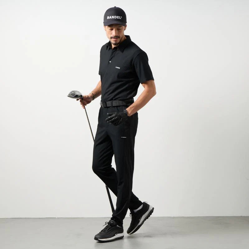 BANDEL GOLF バンデルゴルフ ドライワッフルスウィッチポロシャツ BLACK