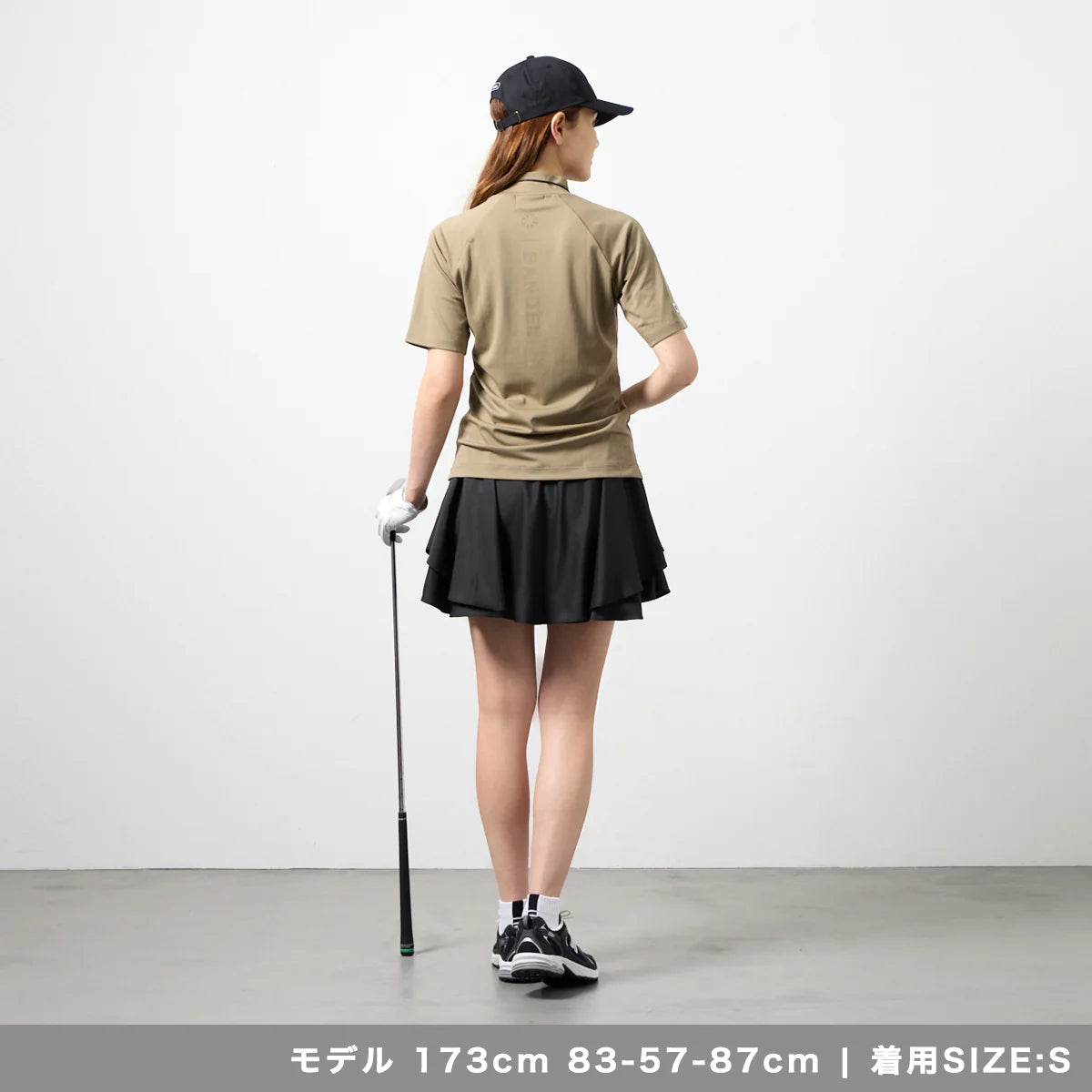BANDEL GOLF ウィメンズ ダブルフェイスドレープスカート BLACK