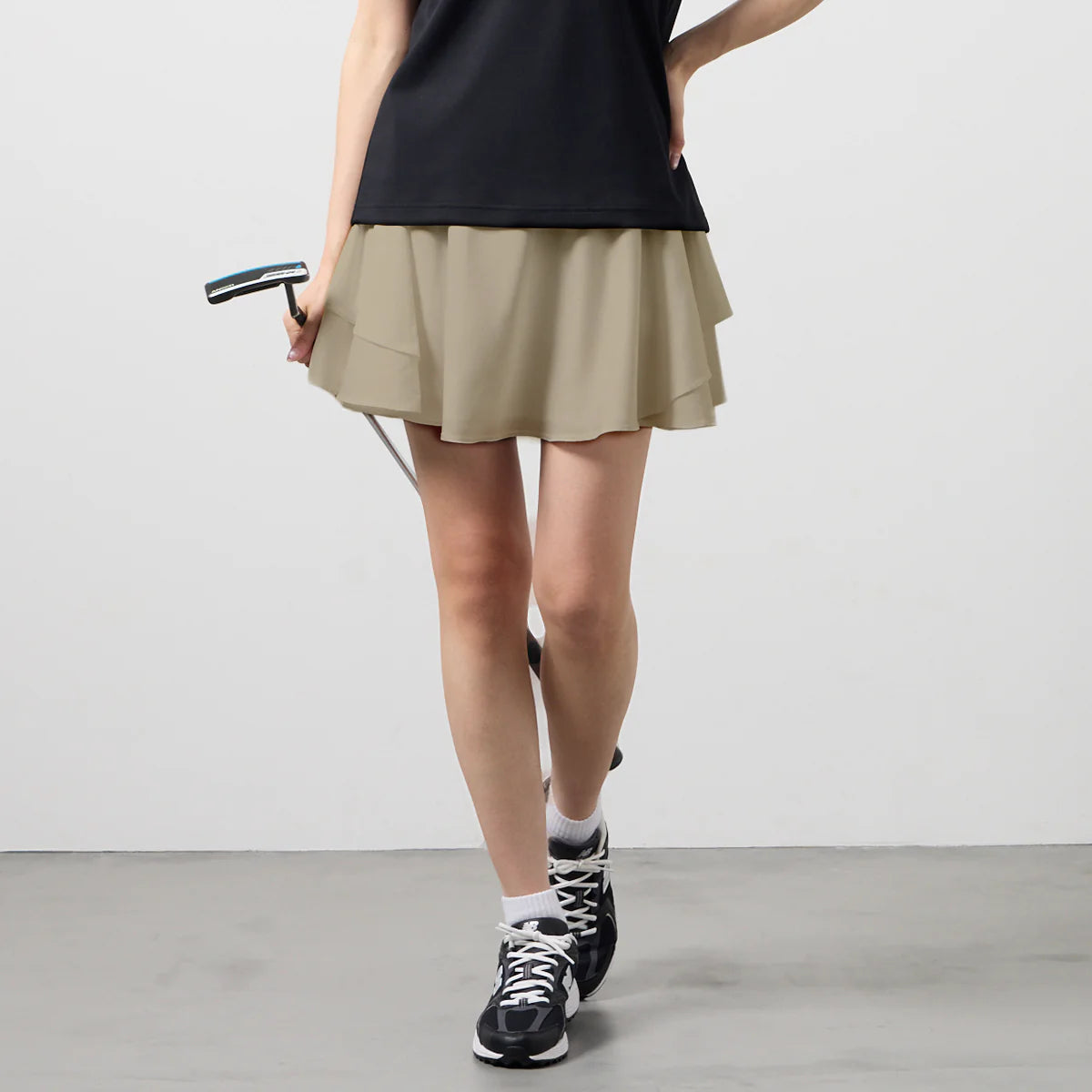 BANDEL GOLF ウィメンズ ダブルフェイスドレープスカート SAND KHAKI