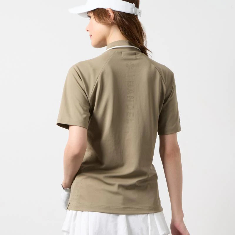 BANDEL GOLF ウィメンズ ヒートパンチングモックネック サンドカーキ