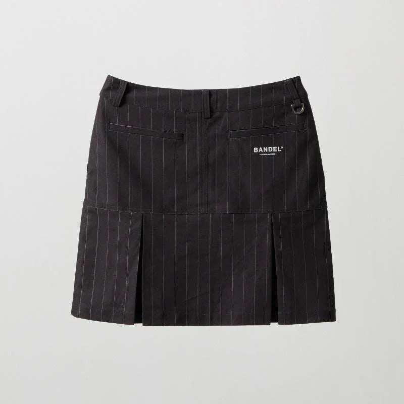 BANDEL GOLF バンデル ゴルフ ウィメンズ ピンストライプインバーテッドプリーツスカート BLACK