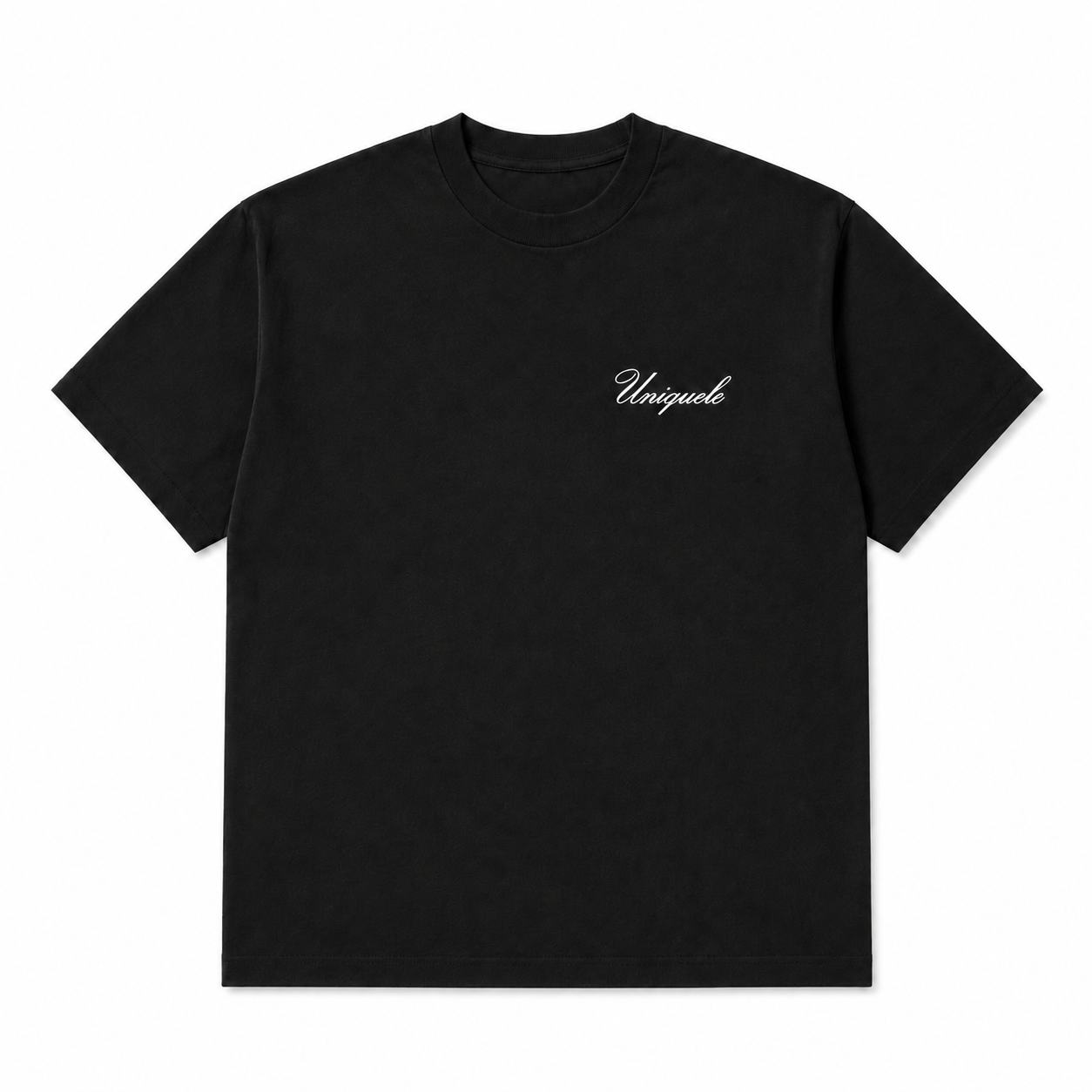 【ご予約商品】uniquele クルーネック Tシャツ Made in USA 6.5oz ST2004 ブラック×ホワイト
