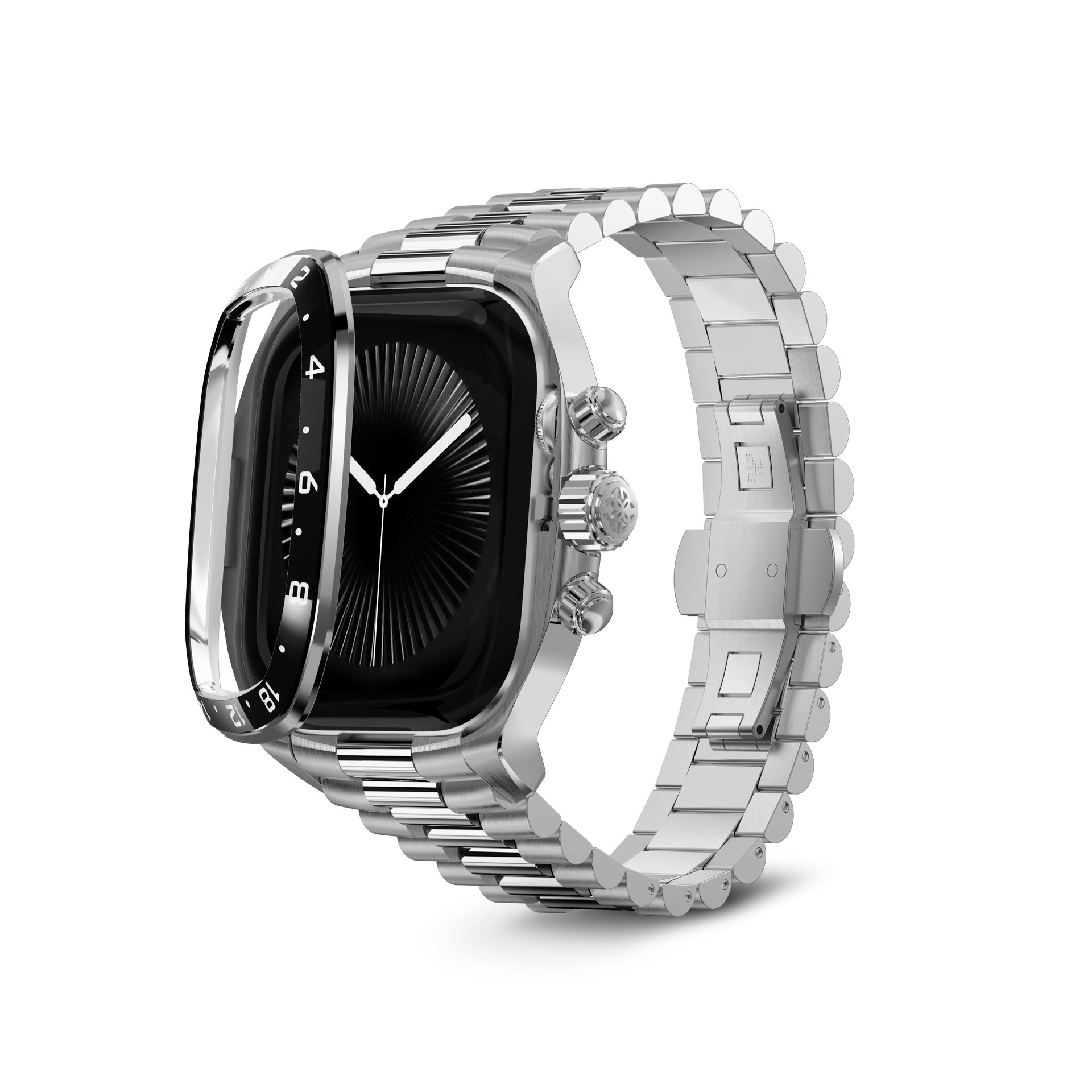 GOLDEN CONCEPT ゴールデンコンセプト Apple Watch Case - CRCS46 Silver/Black