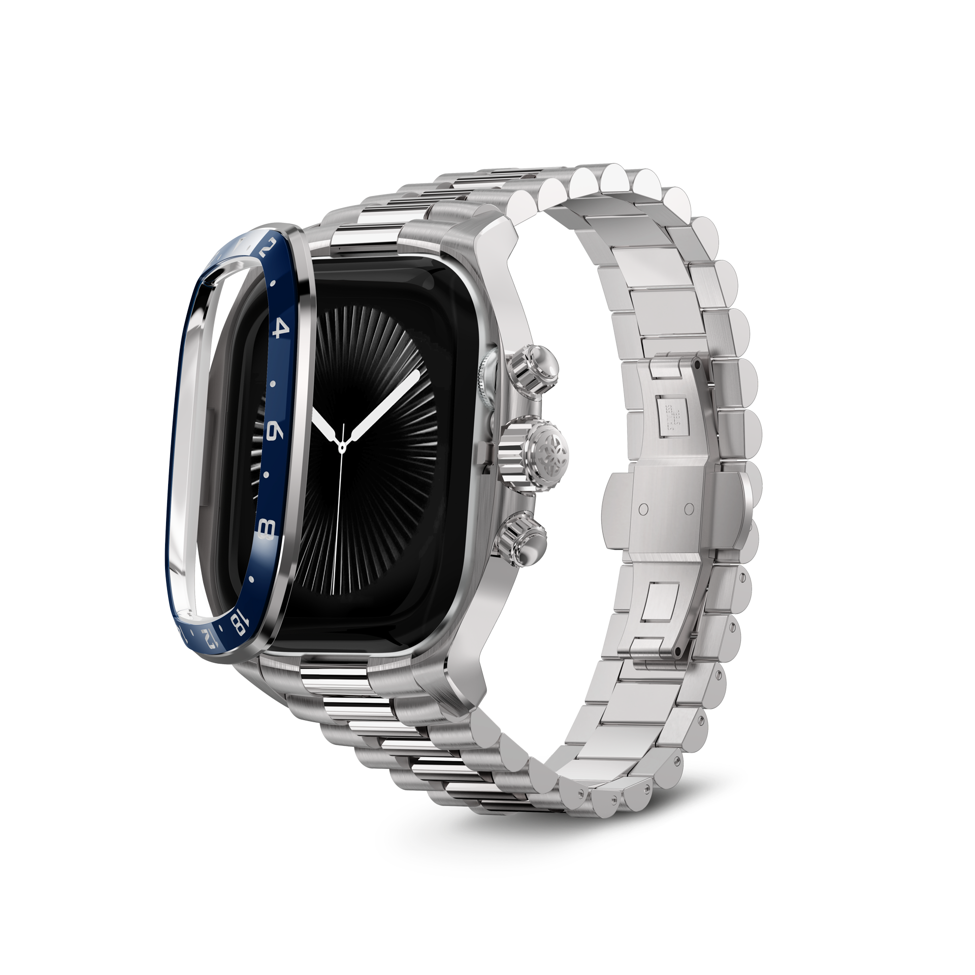 GOLDEN CONCEPT ゴールデンコンセプト Apple Watch Case - CRCS46 Silver/Blue