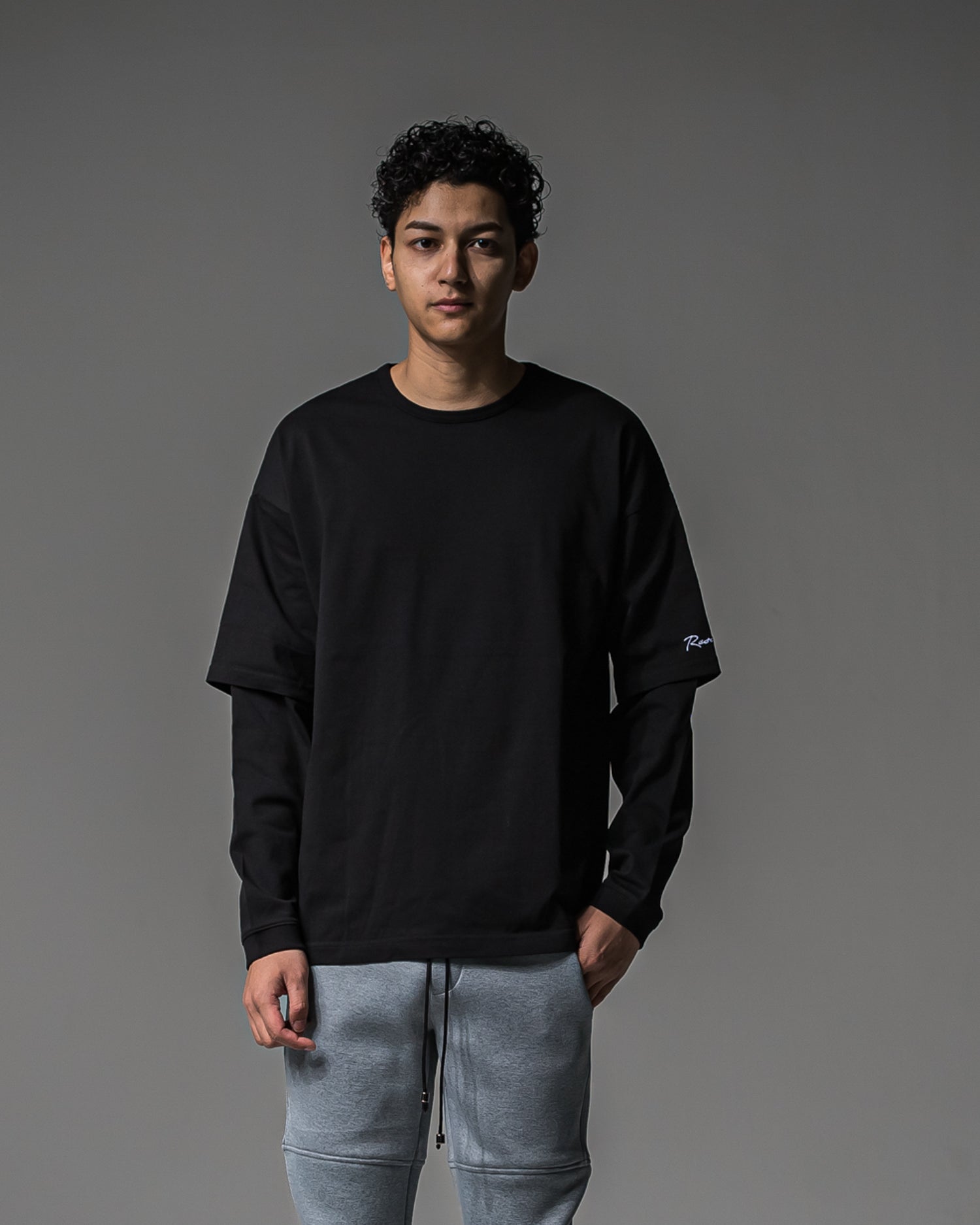 fake layered longsleave RC37-T-004 ロンT / BLACK