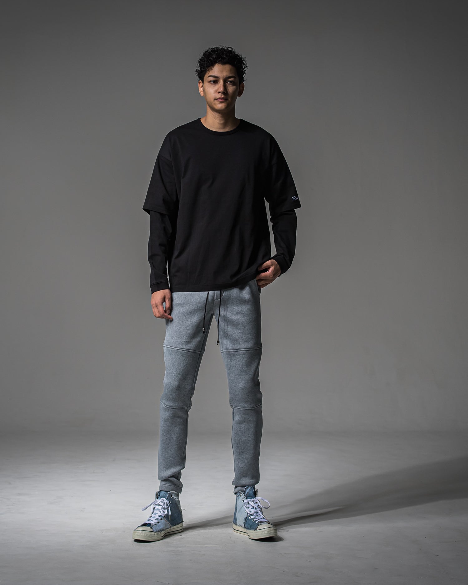 fake layered longsleave RC37-T-004 ロンT / BLACK