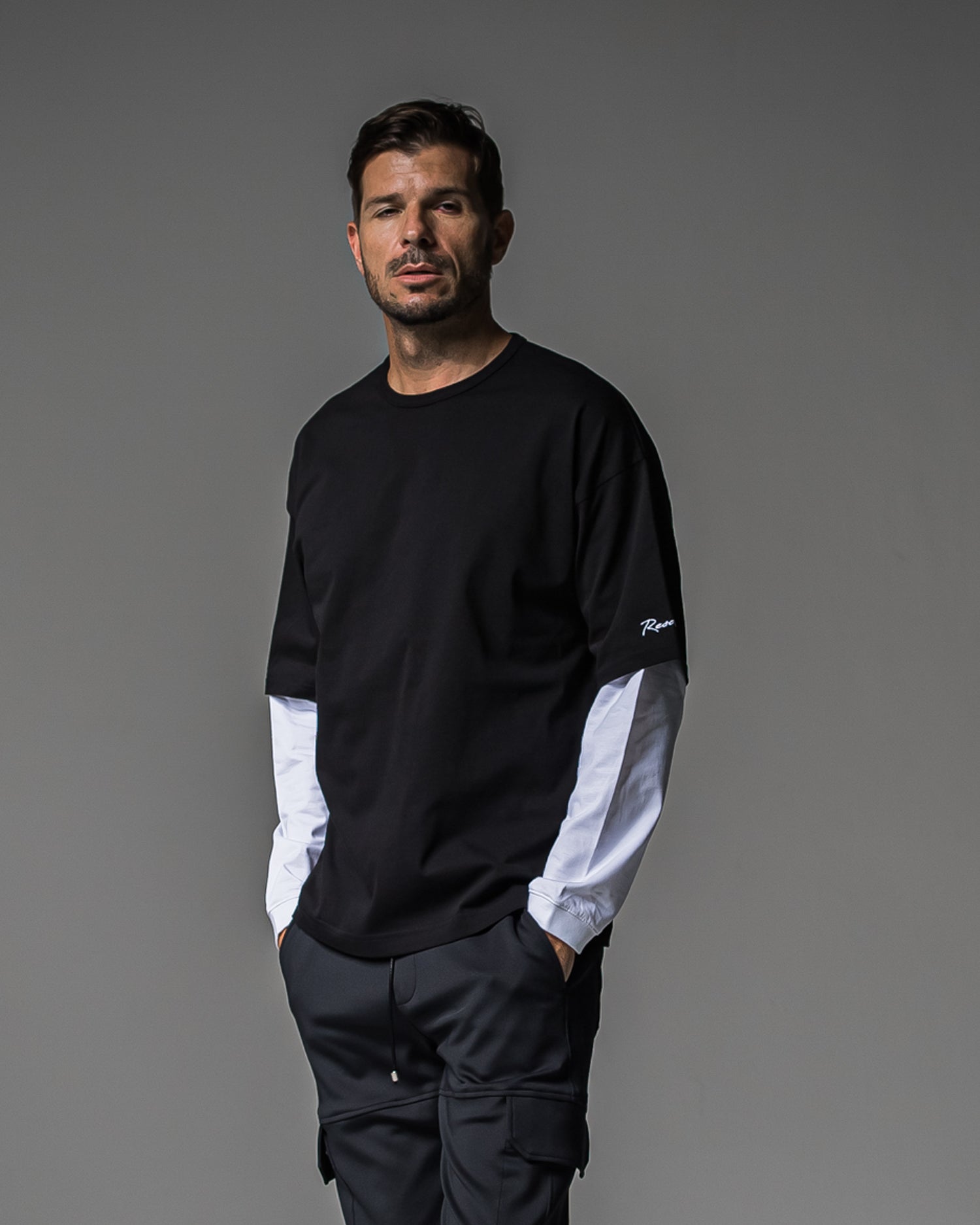 fake layered longsleave RC37-T-004 ロンT / BKWH