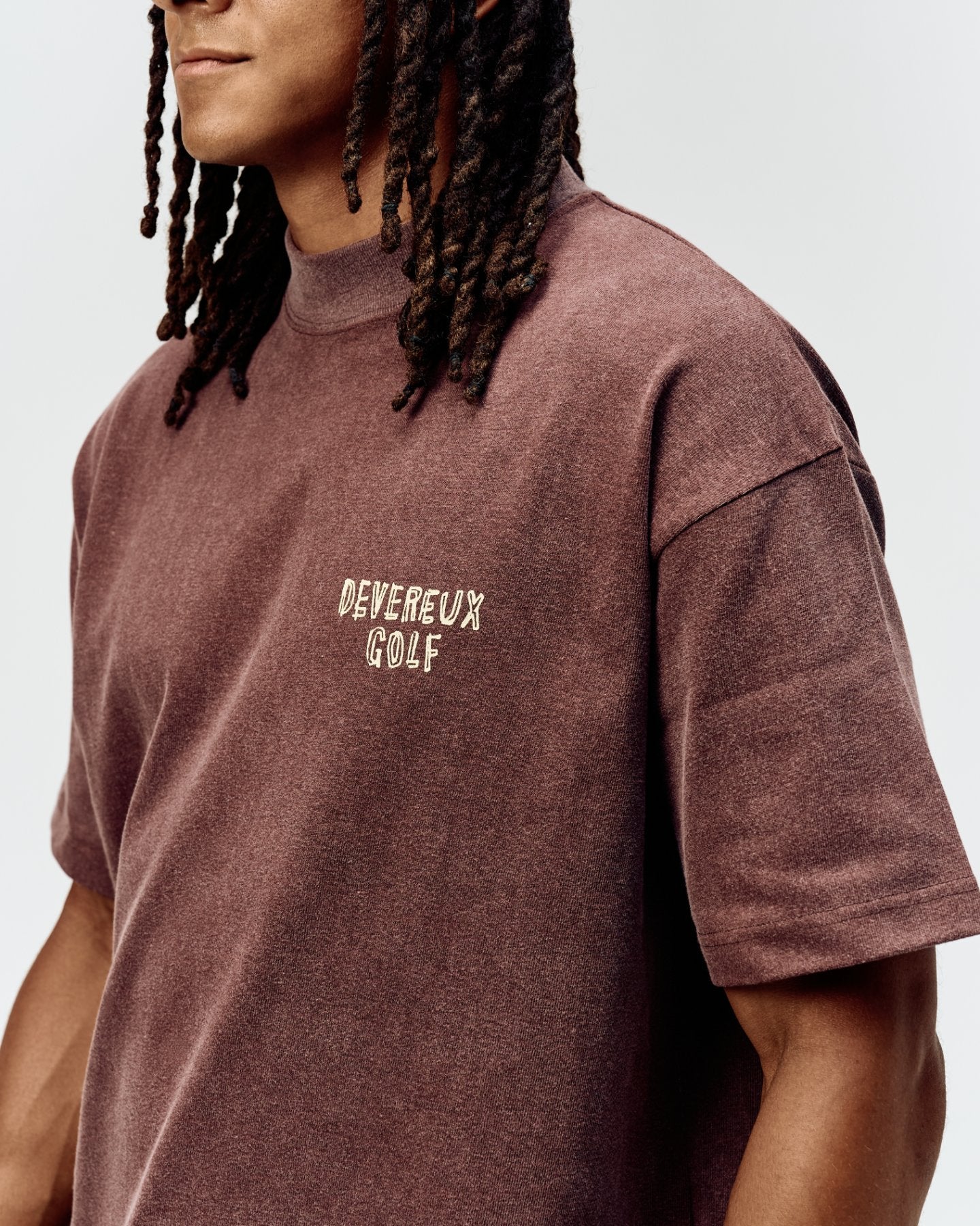 DVG Vintage Effect MOCK NECK 075764011-BROWN