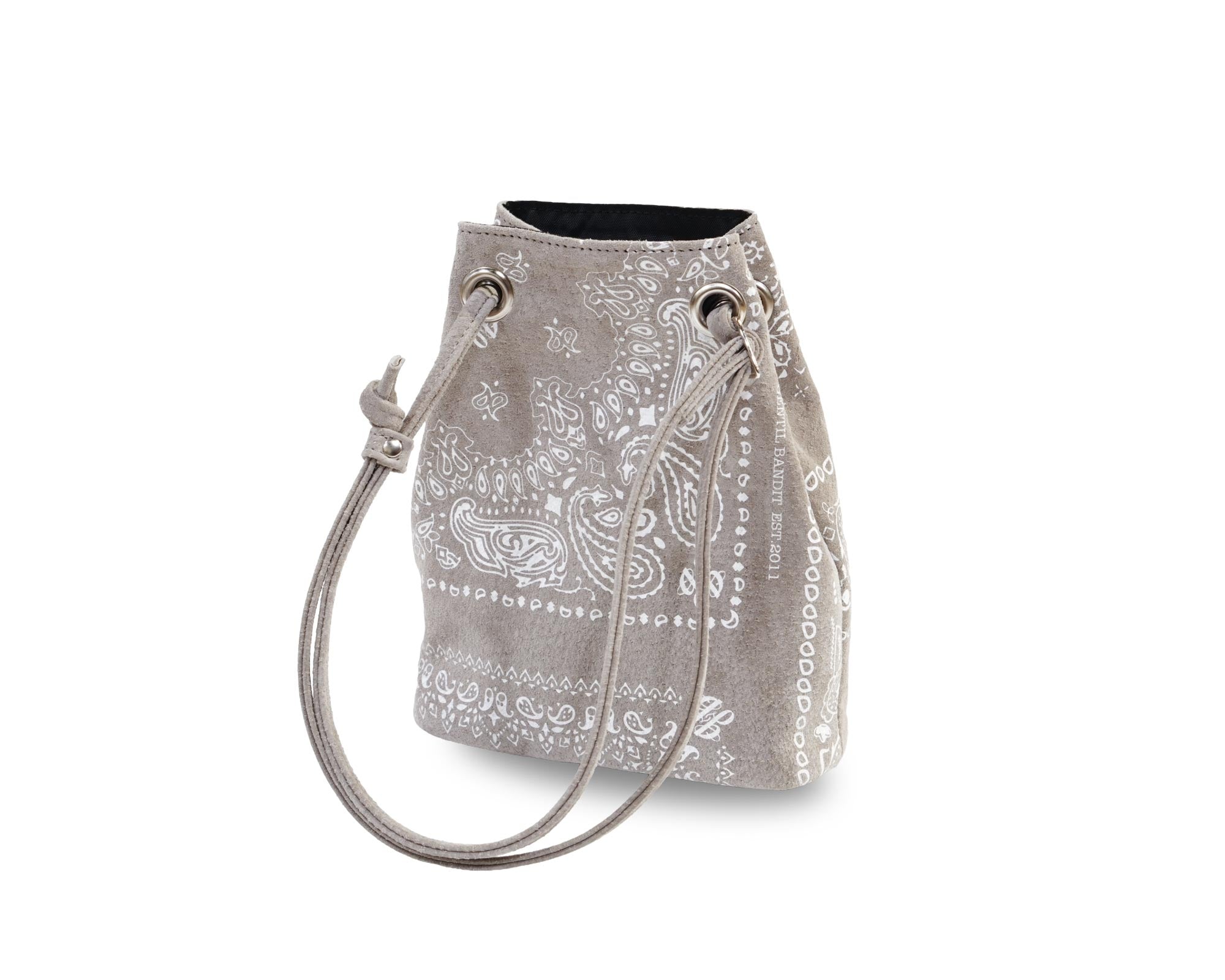 SUEDE DRAWSTRING MINI BAG