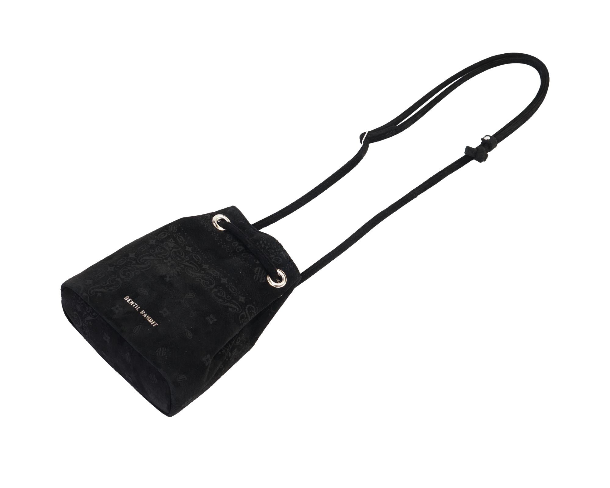 SUEDE DRAWSTRING MINI BAG