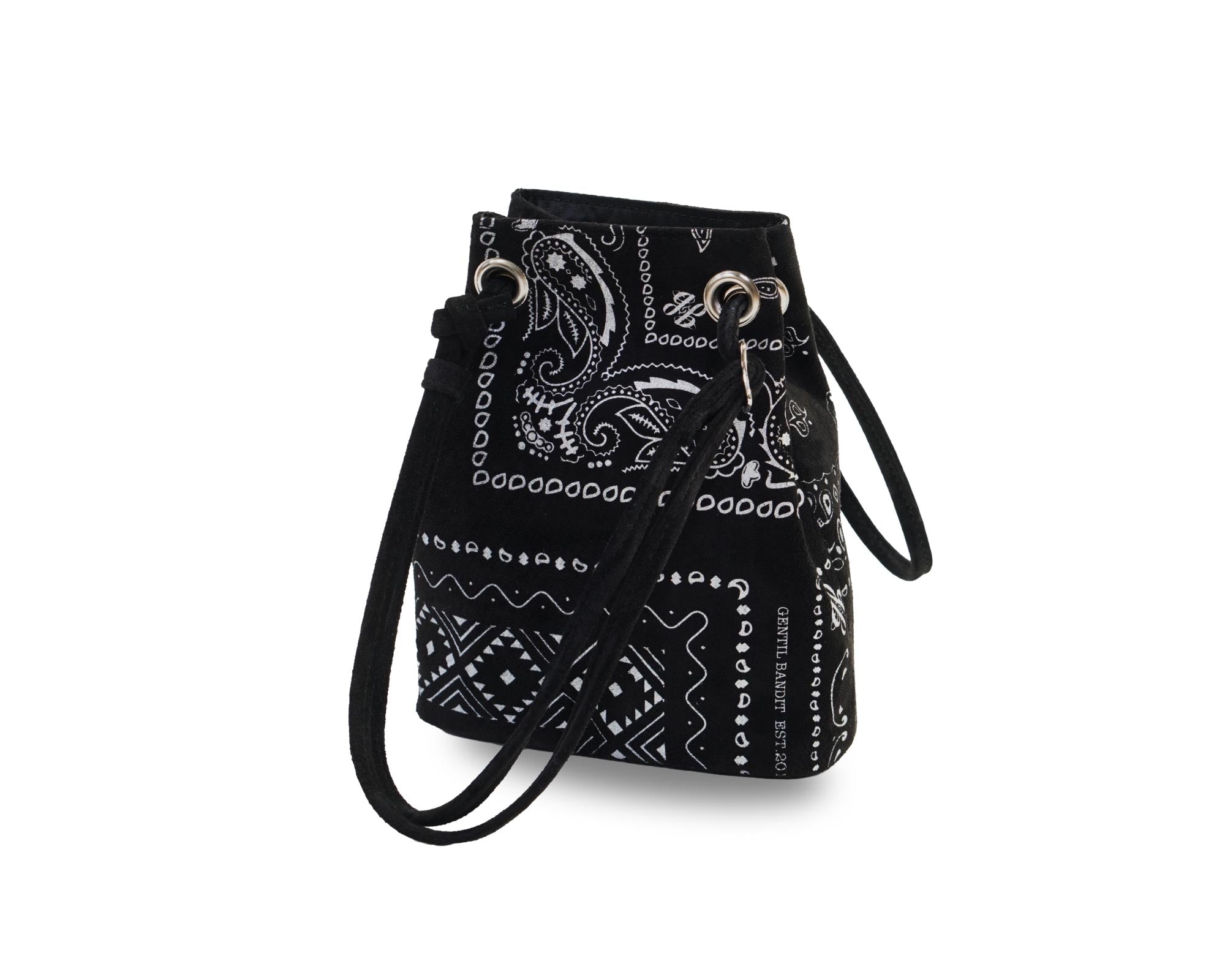 SUEDE DRAWSTRING MINI BAG