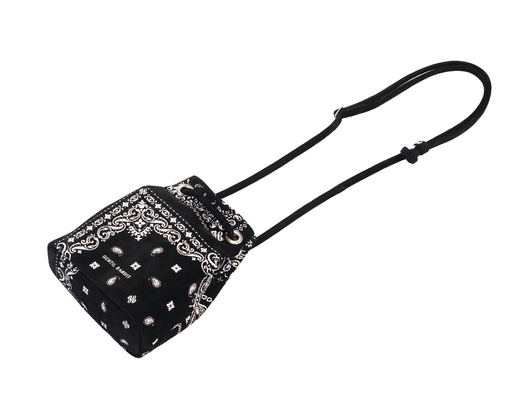 SUEDE DRAWSTRING MINI BAG