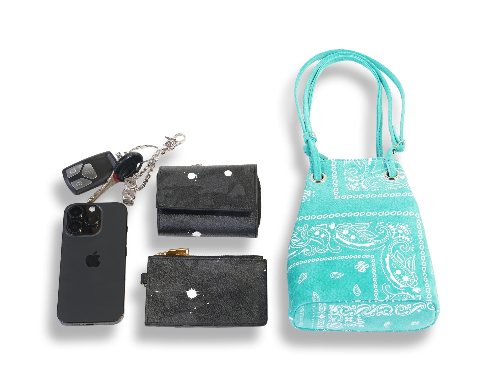 SUEDE DRAWSTRING MINI BAG