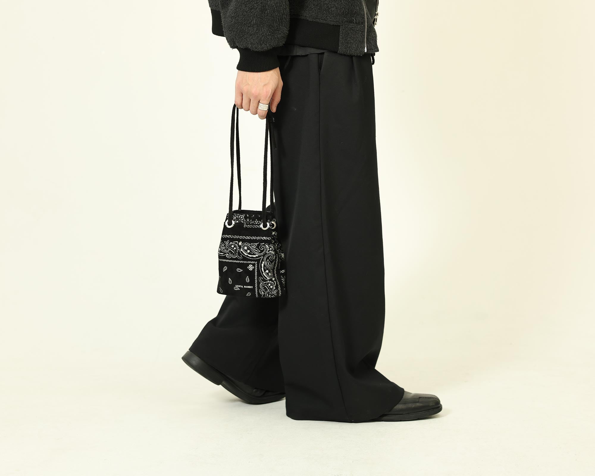 SUEDE DRAWSTRING MINI BAG