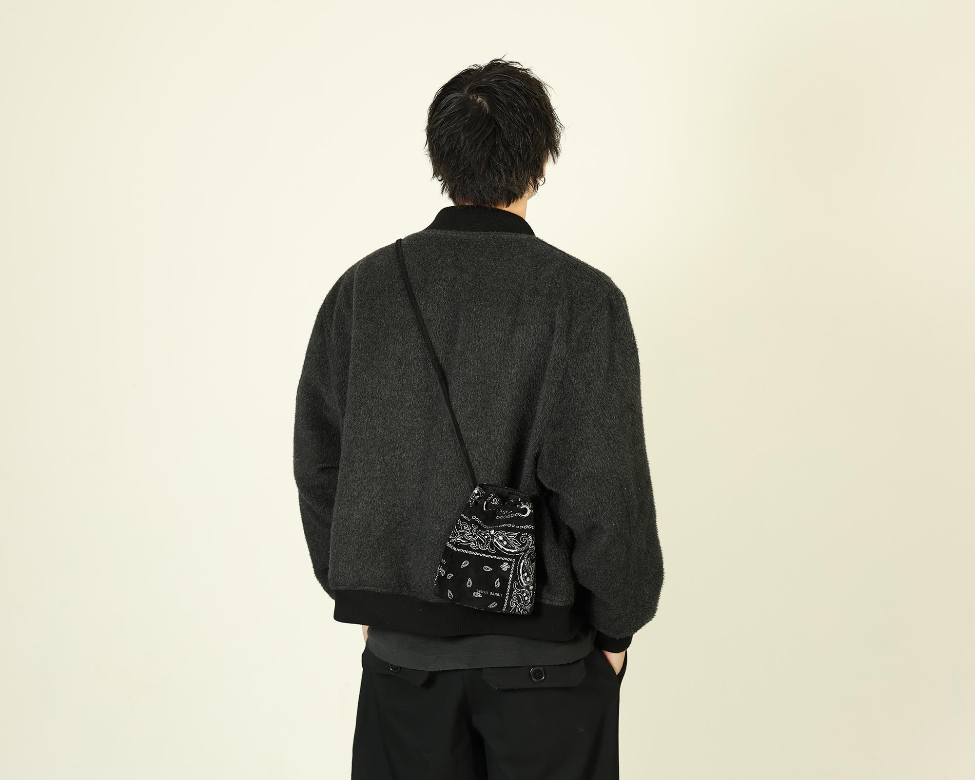 SUEDE DRAWSTRING MINI BAG
