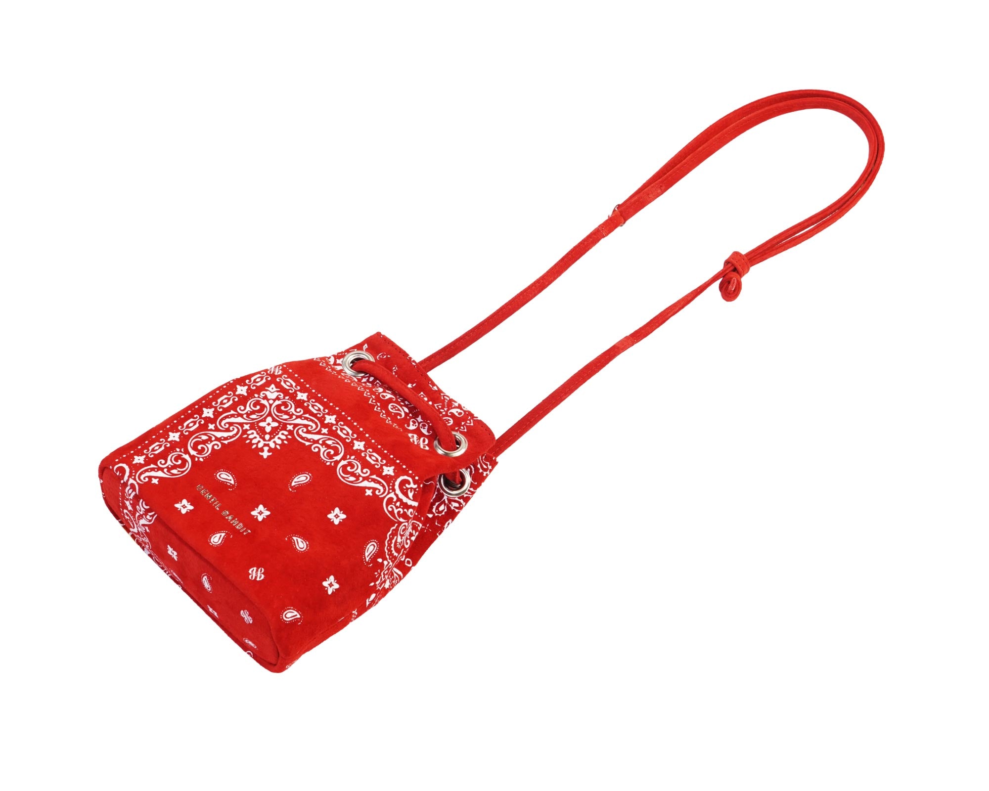SUEDE DRAWSTRING MINI BAG