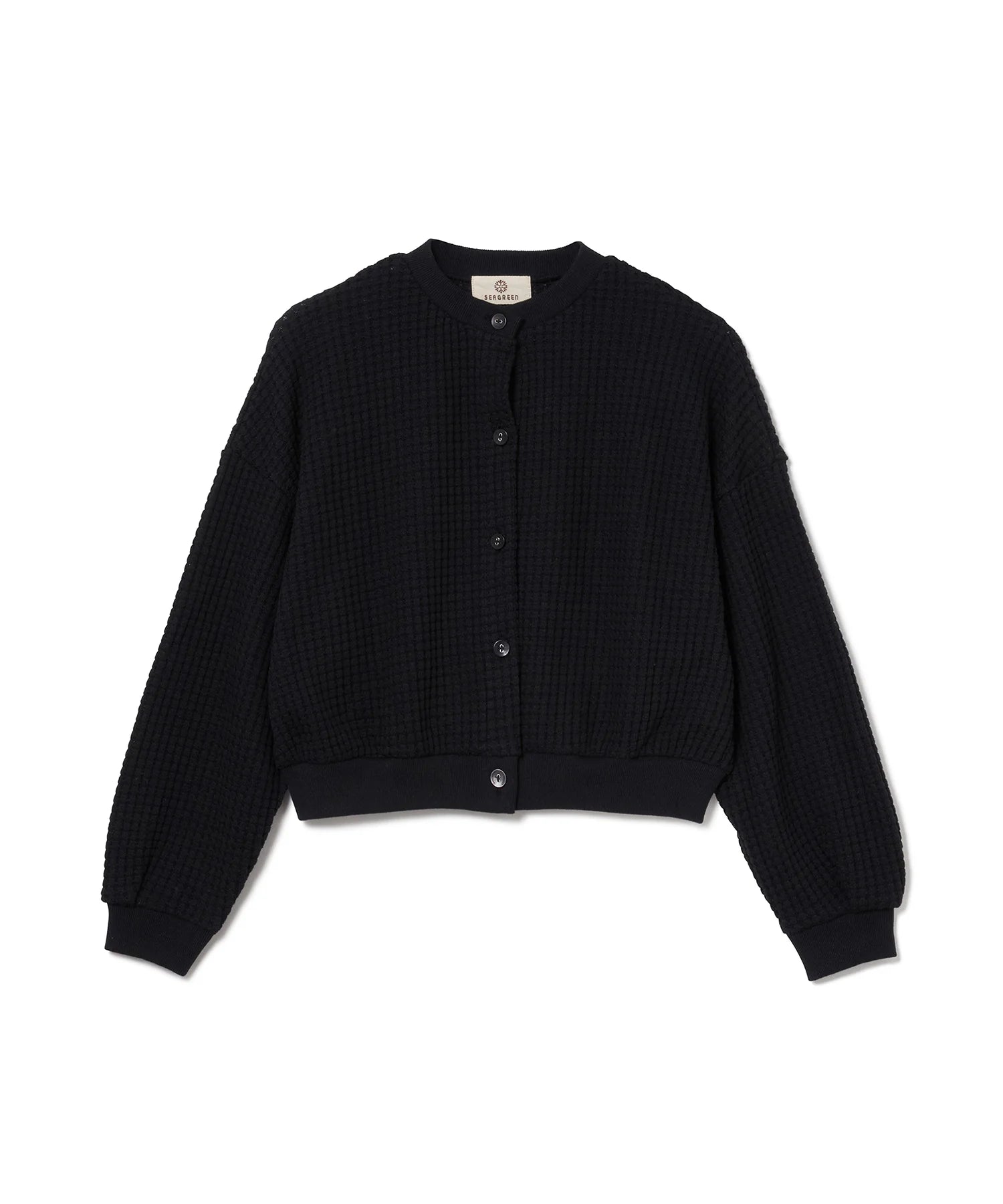 SEAGREEN BIG WAFFLE CARDIGAN